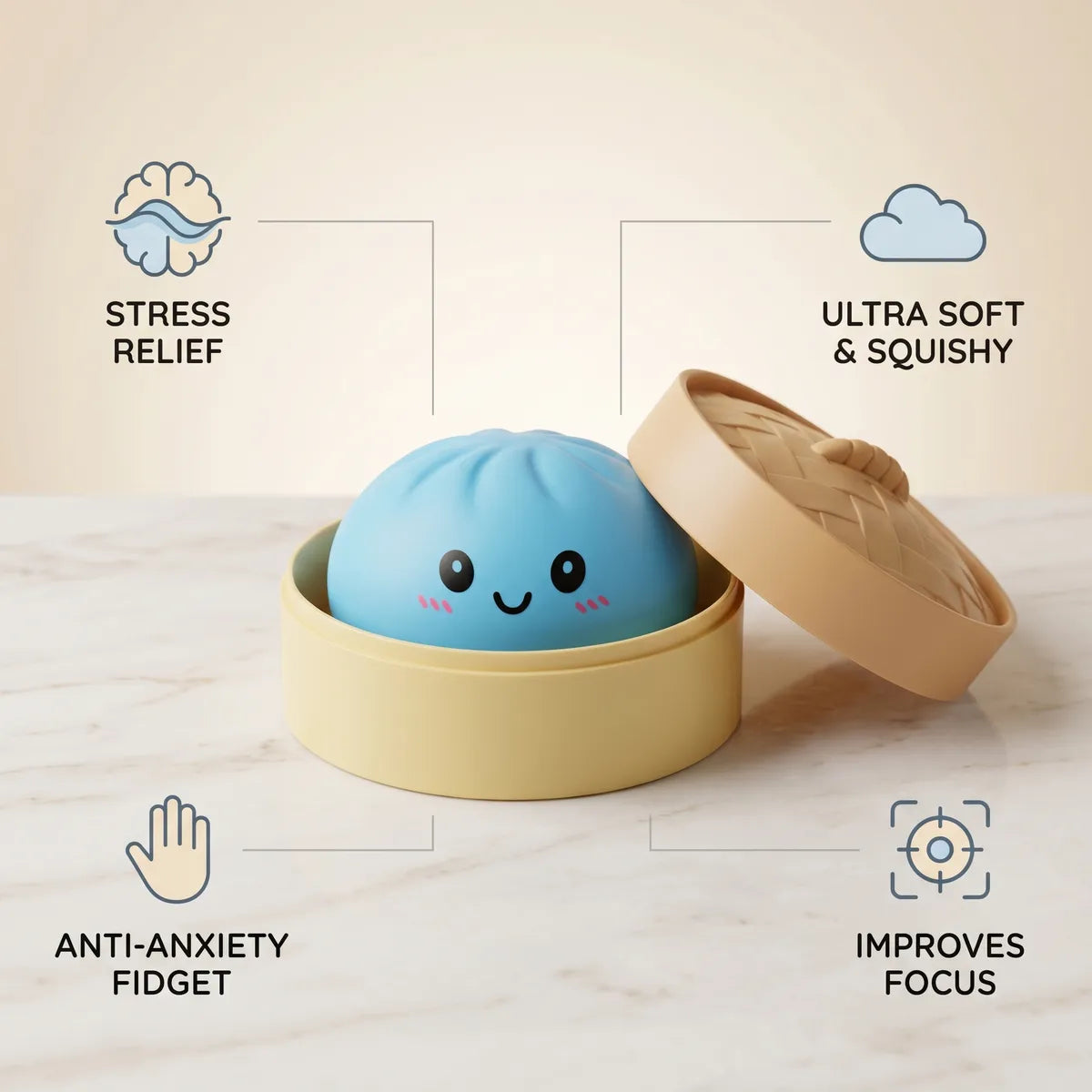 Ocean Blue Dumpling Squishy - Image 6