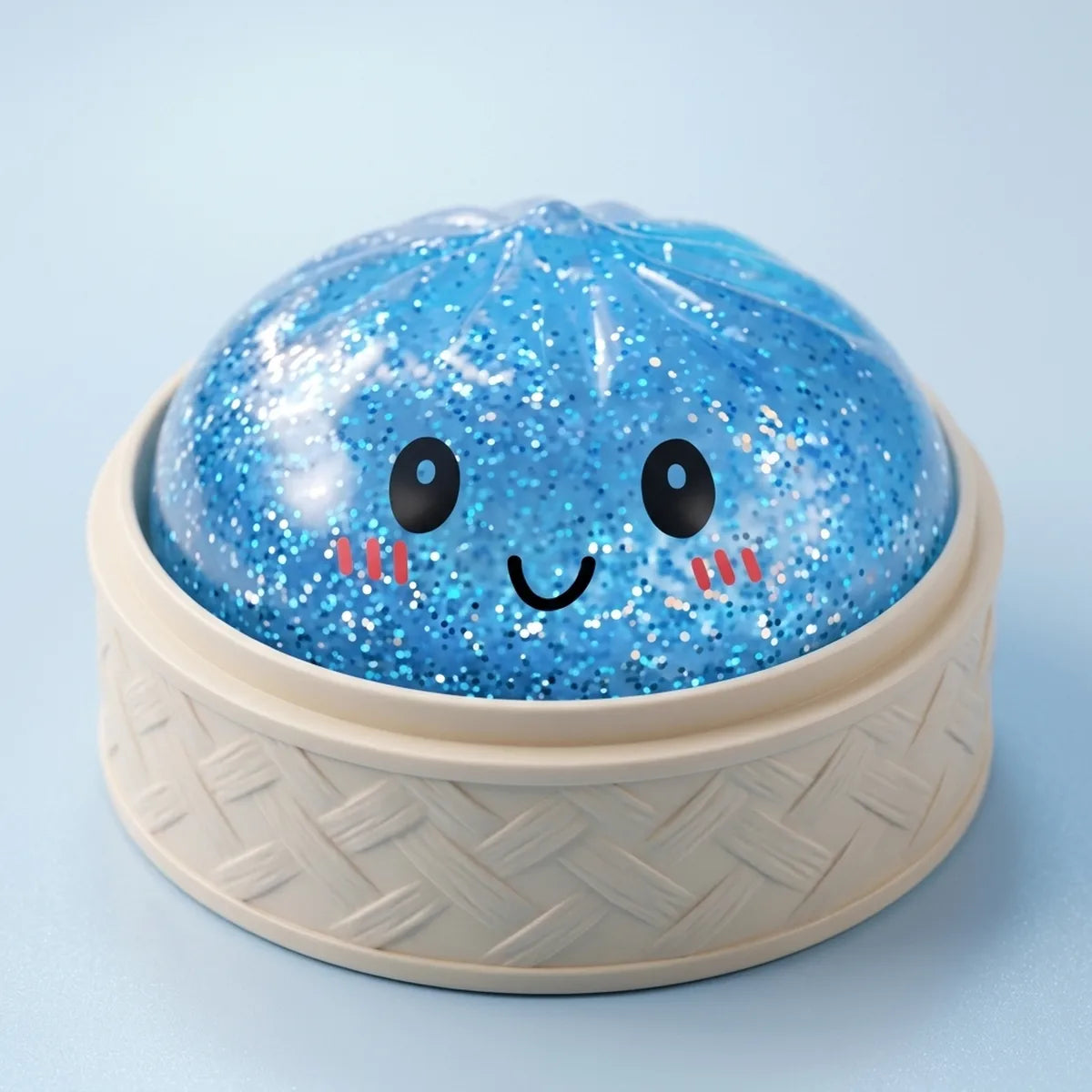 Calm Blue Glitter Dumpling Squishy - Image 2