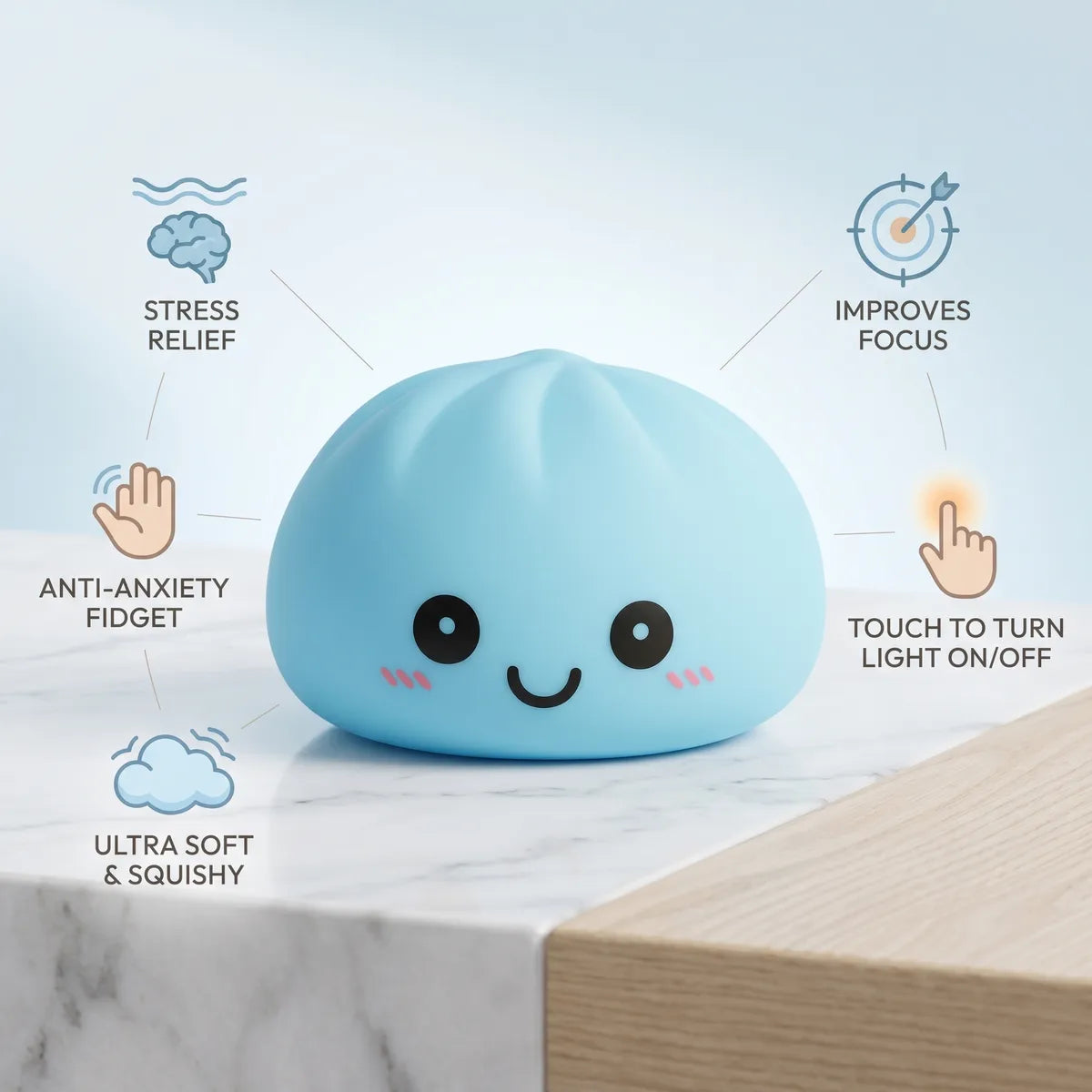 Aurora Blue Squishy Dumpling Light - Image 6