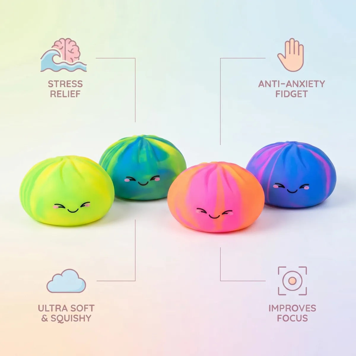 Rainbow Colorful Dumpling Squishy - Image 7