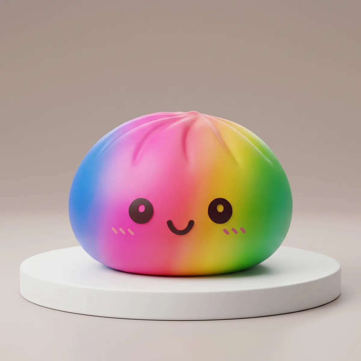 Colorful Large Rainbow Dumpling Squishy