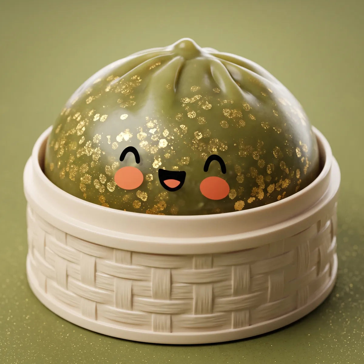 Emerald Dark Green Sparkle Dumpling Squishy - Image 2