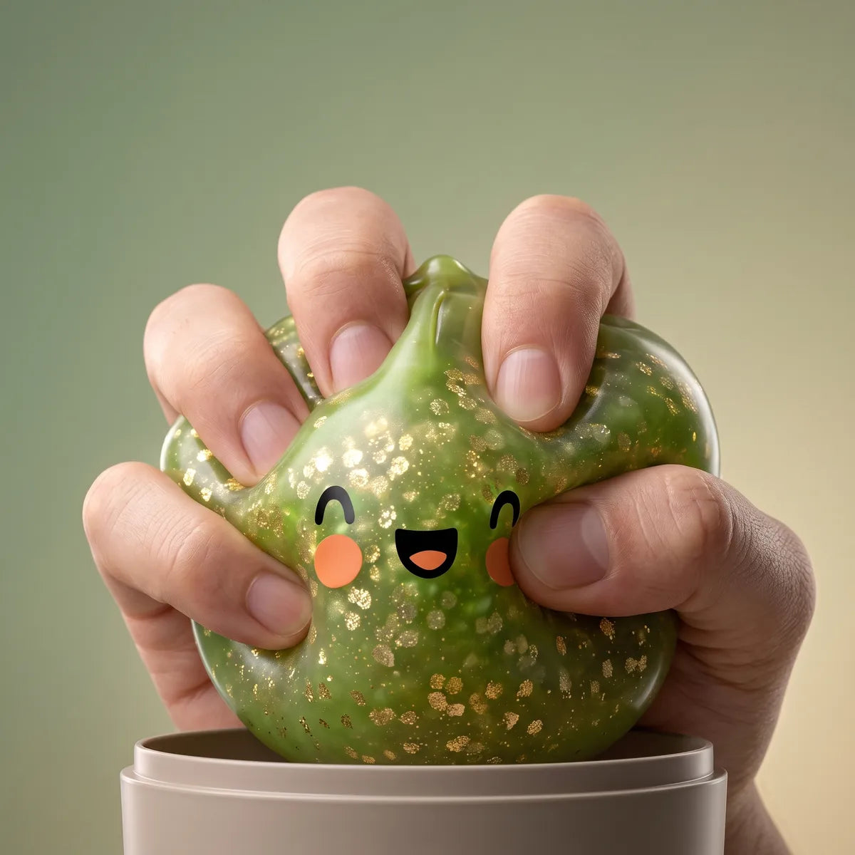 Emerald Dark Green Sparkle Dumpling Squishy - Image 4