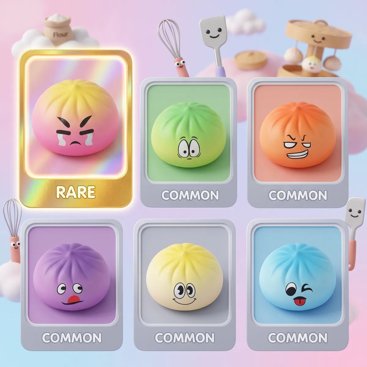 Pillowy Dumpling Squishy Mystery Bun Fidget Toy - Image 2