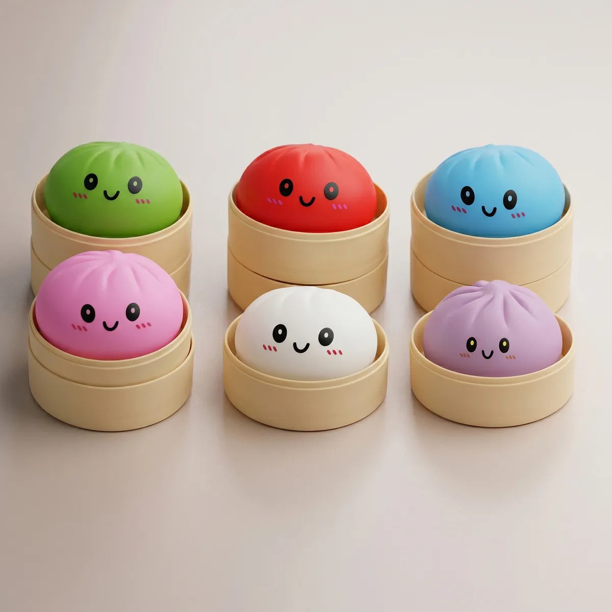 Plain Dumpling Squishy Set 6 Pieces - Image 2