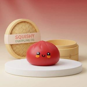 Fluffy Red Dumpling Squishy Bun