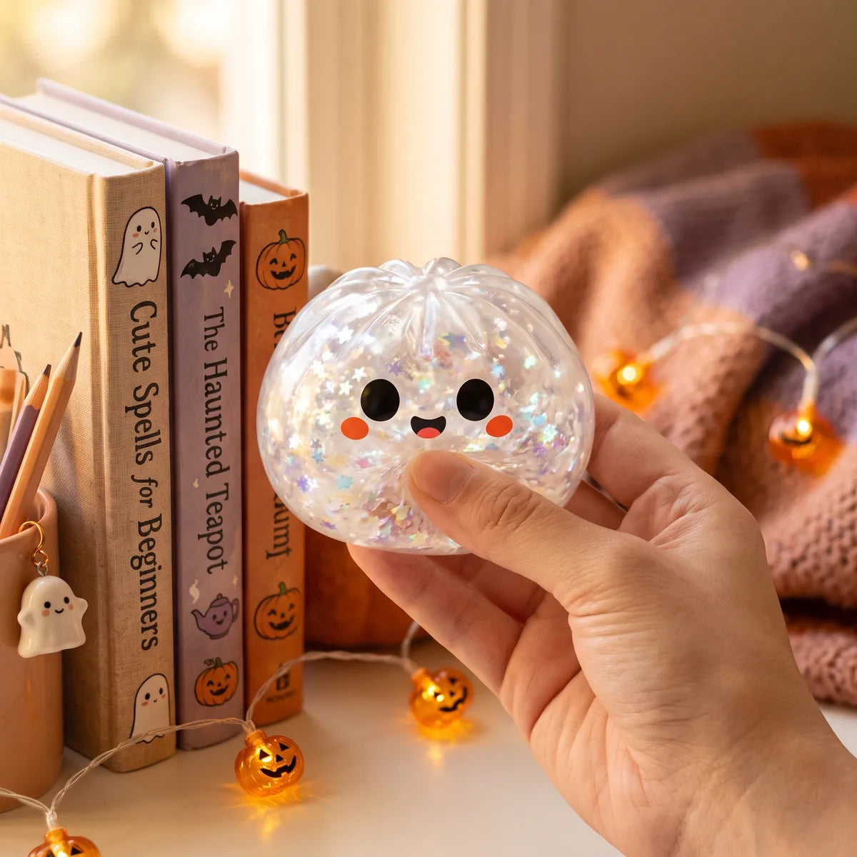 Glitter Ghost Halloween Dumpling Squishy - Image 7