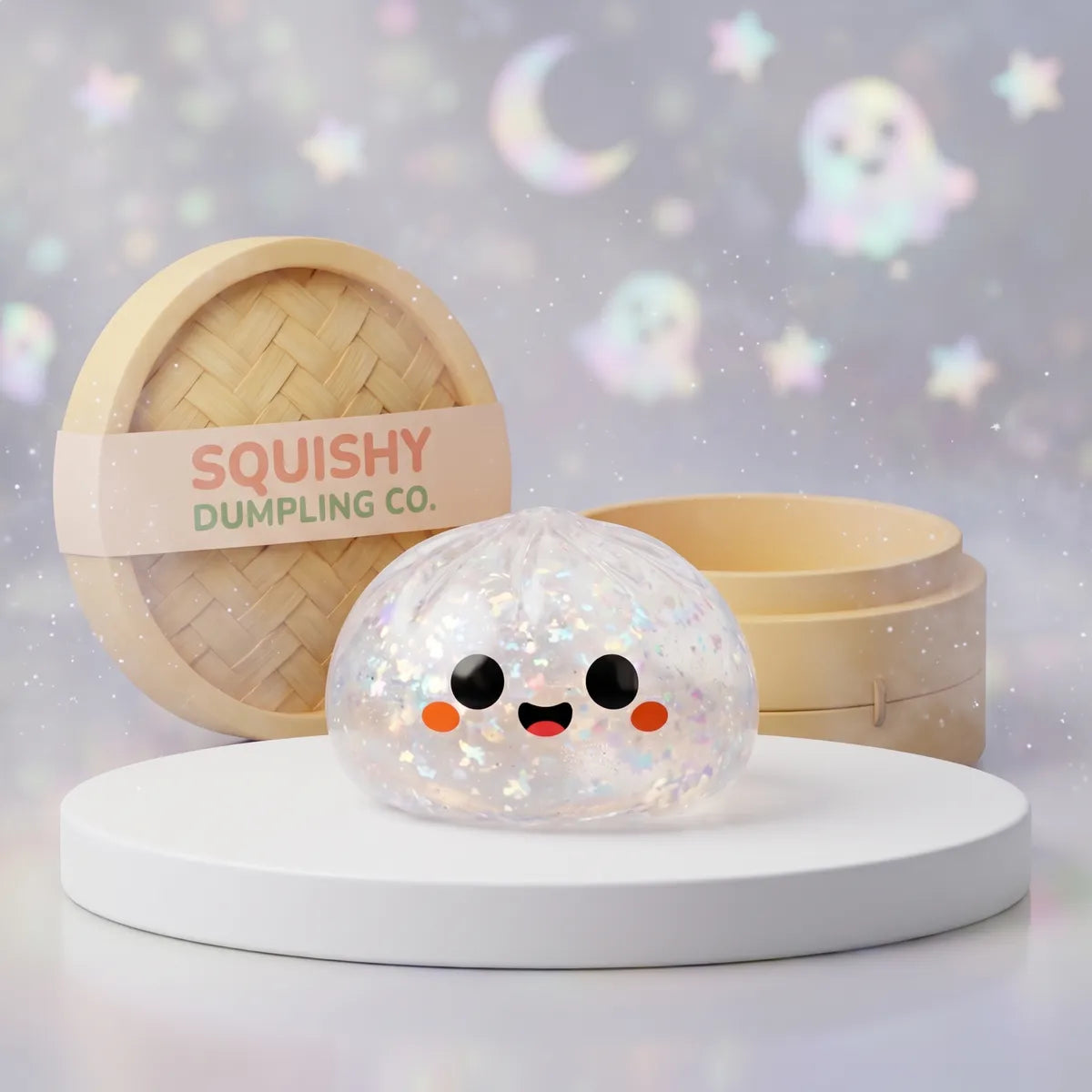 Glitter Ghost Halloween Dumpling Squishy
