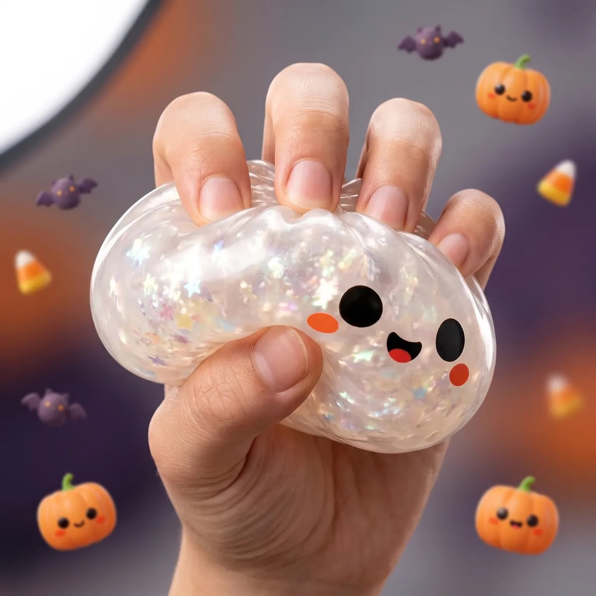 Glitter Ghost Halloween Dumpling Squishy - Image 5