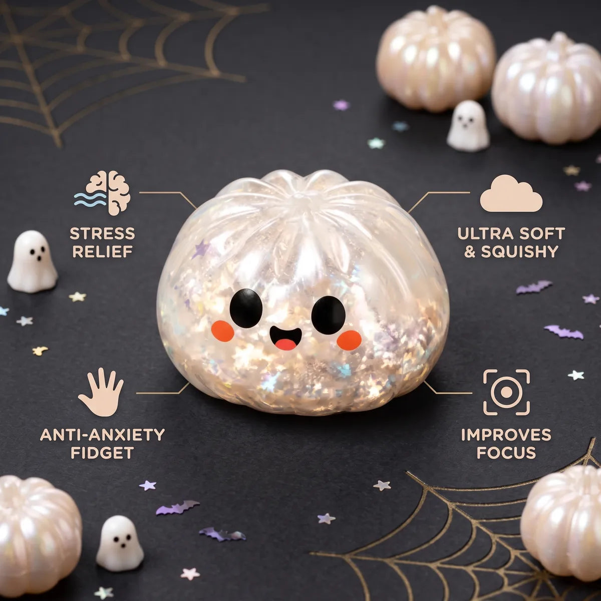 Glitter Ghost Halloween Dumpling Squishy - Image 6