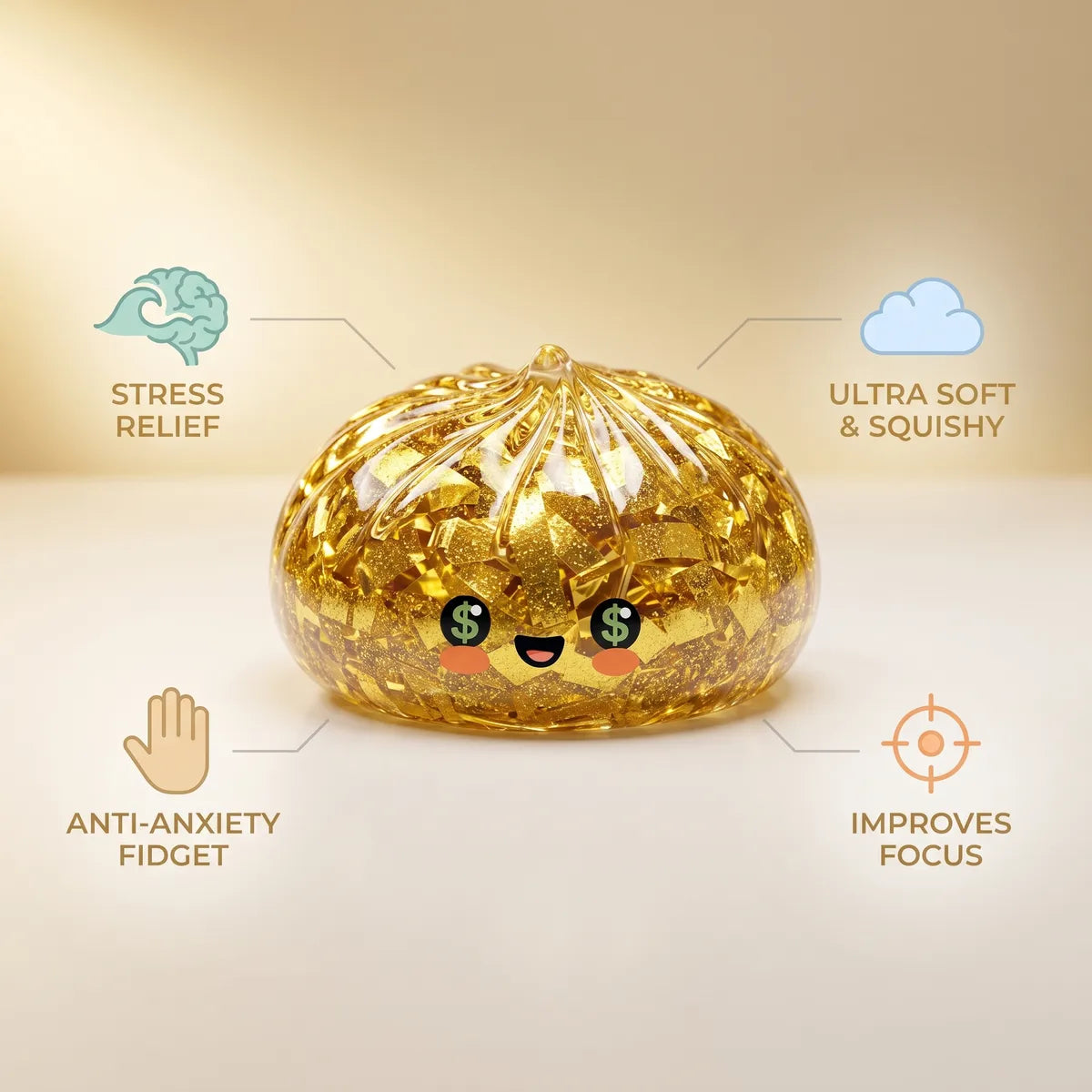 Ultra Rare Lucky Gold Dumpling Squishy - Image 7
