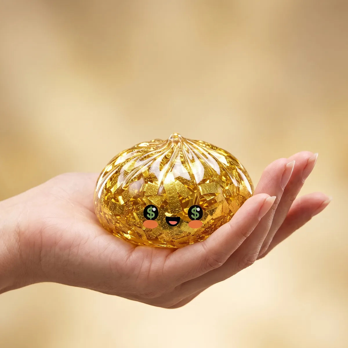 Ultra Rare Lucky Gold Dumpling Squishy - Image 3