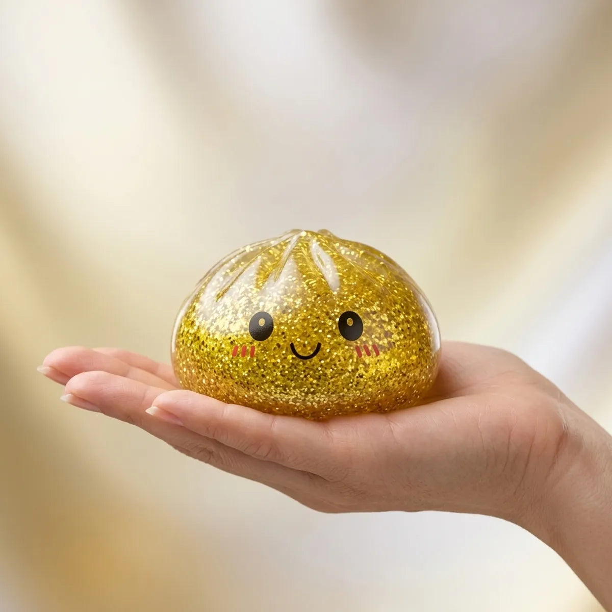 Luxe Gold Glitter Dumpling Squishy - Image 3