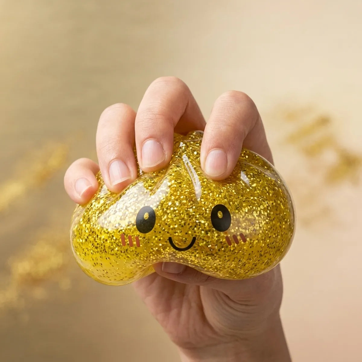 Luxe Gold Glitter Dumpling Squishy - Image 4
