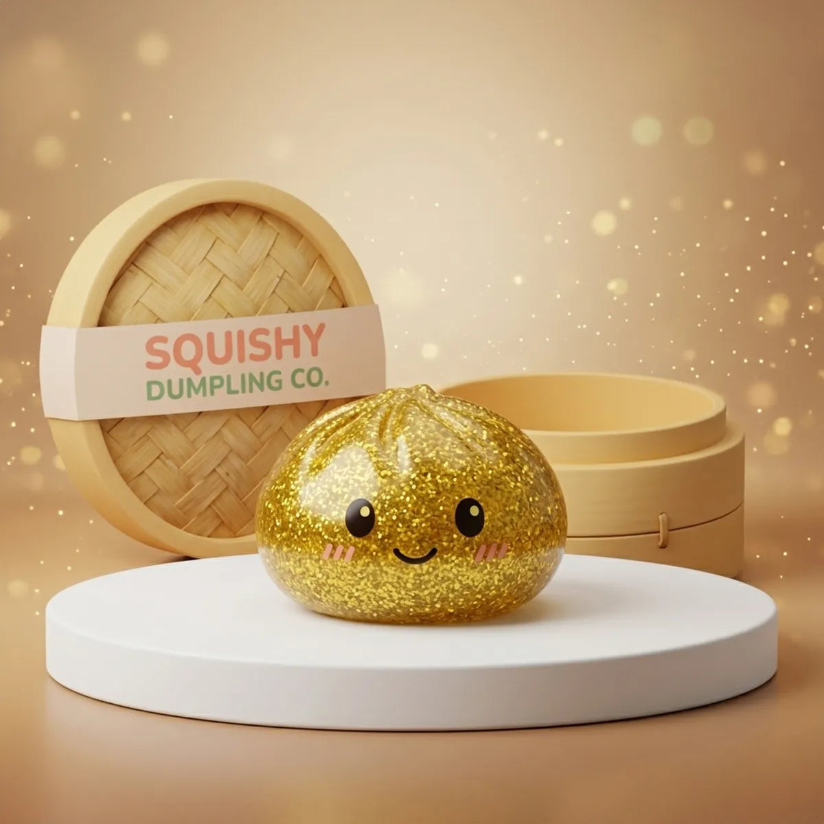 Luxe Gold Glitter Dumpling Squishy