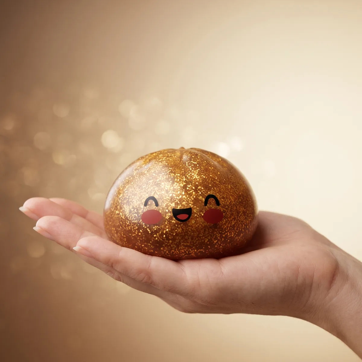 Treasure Gold Unique Glitter Dumpling Squishy - Image 3