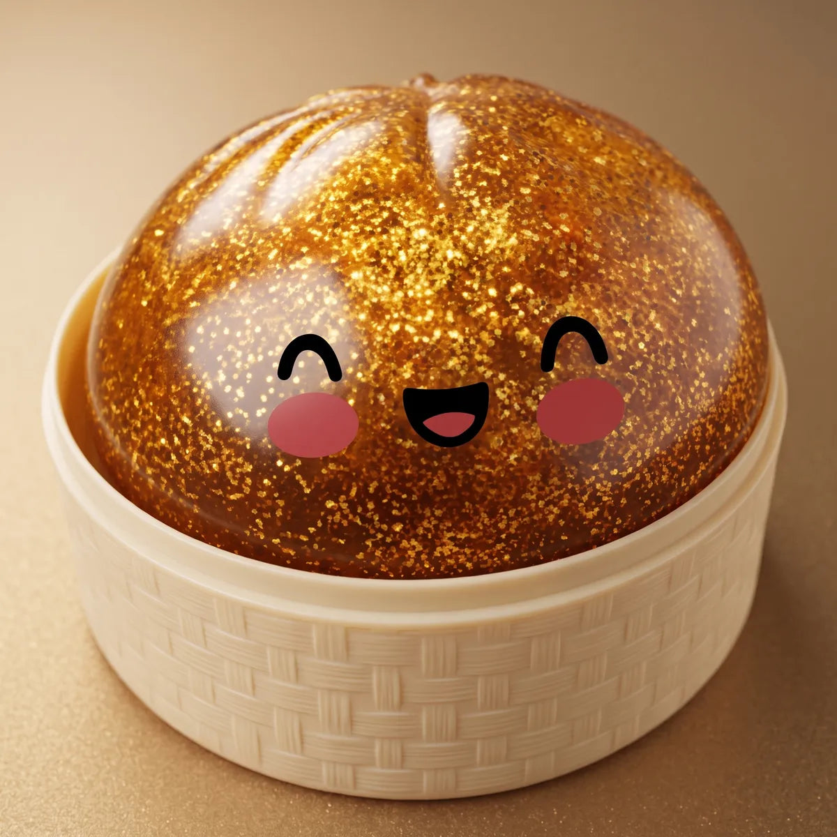 Treasure Gold Unique Glitter Dumpling Squishy - Image 2
