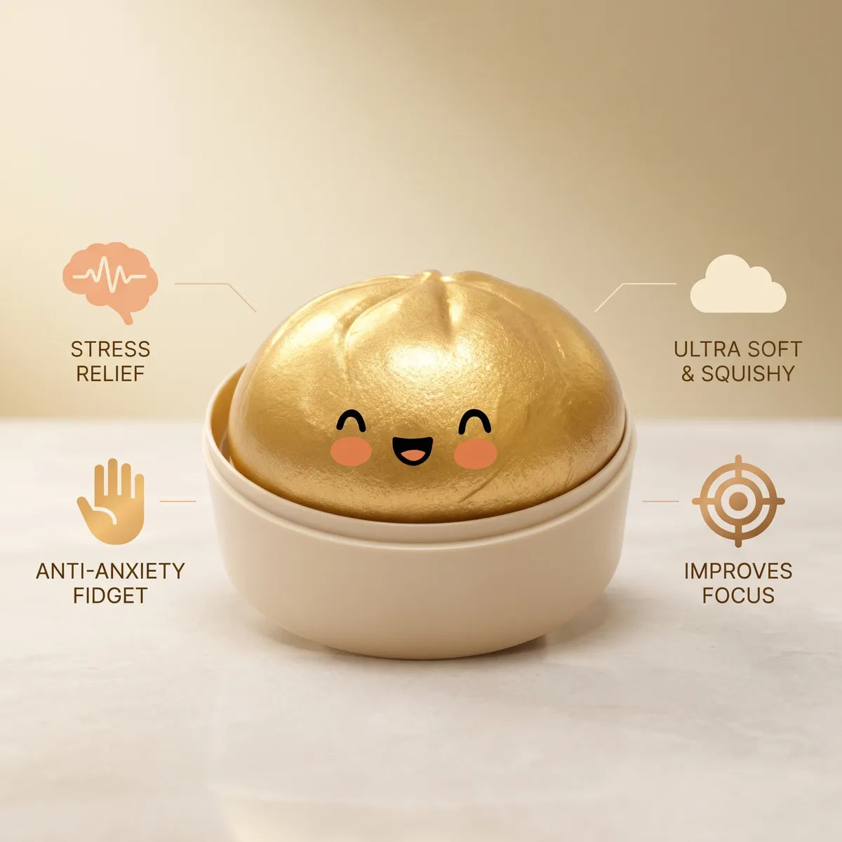Lucky Golden Dumpling Squishy Bun - Image 6