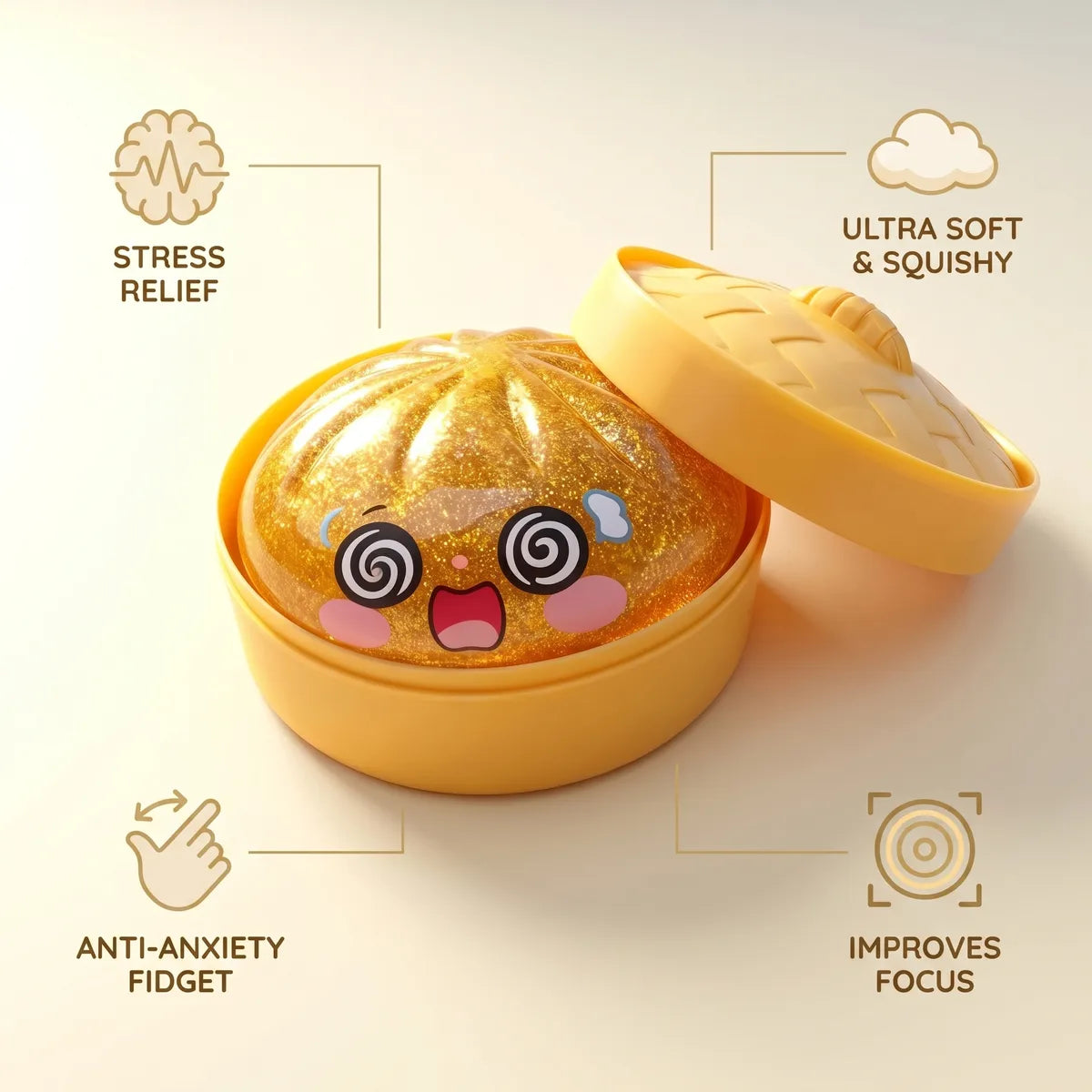 Lucky Golden Dumpling Squishy - Image 6