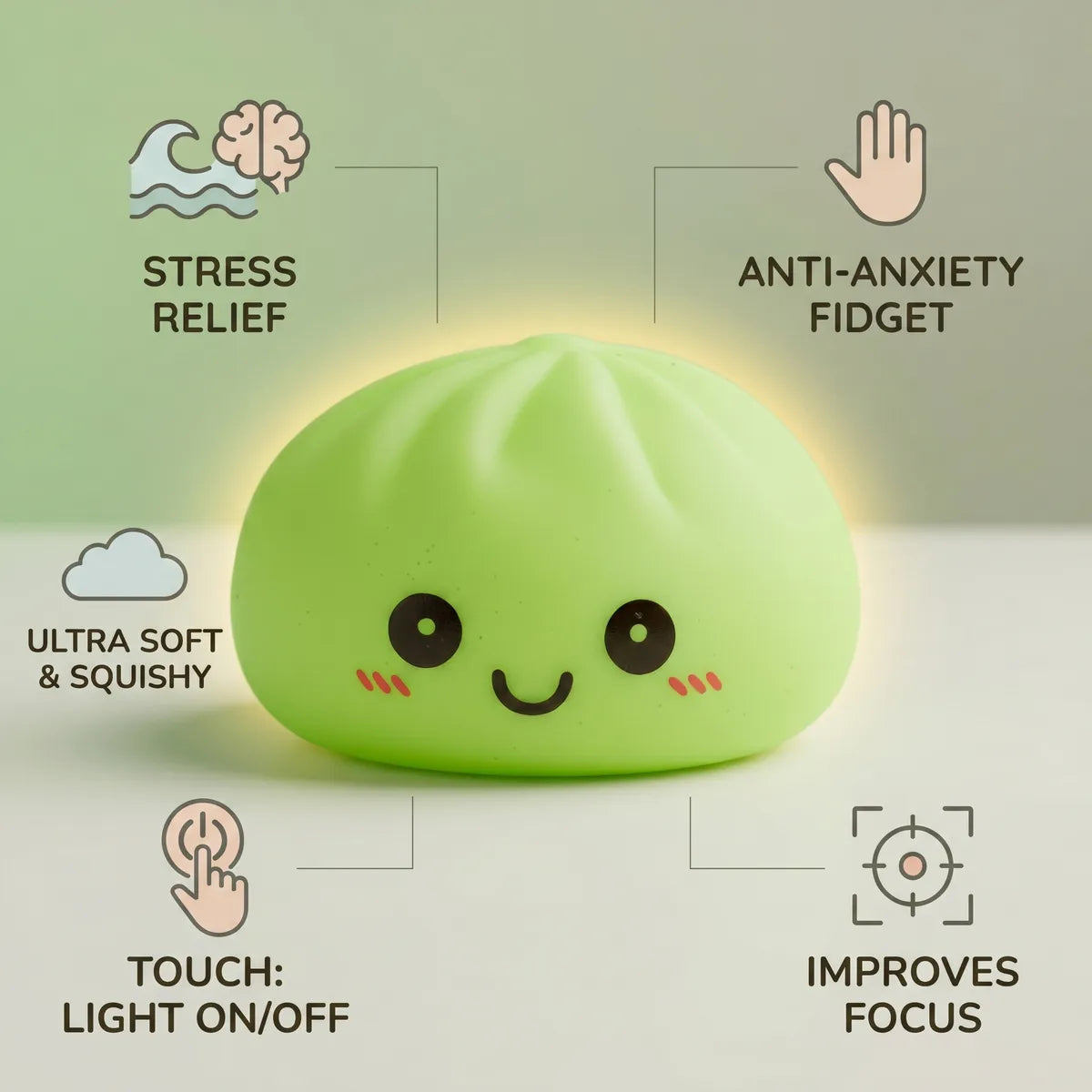 Glow Green Squishy Dumpling Light - Image 6