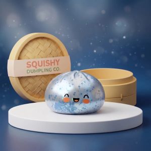 Icy Light Blue Sparkle Dumpling Squishy