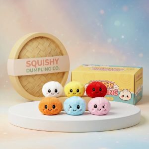 Keychain Plush Dumpling Squishy 6 Pieces