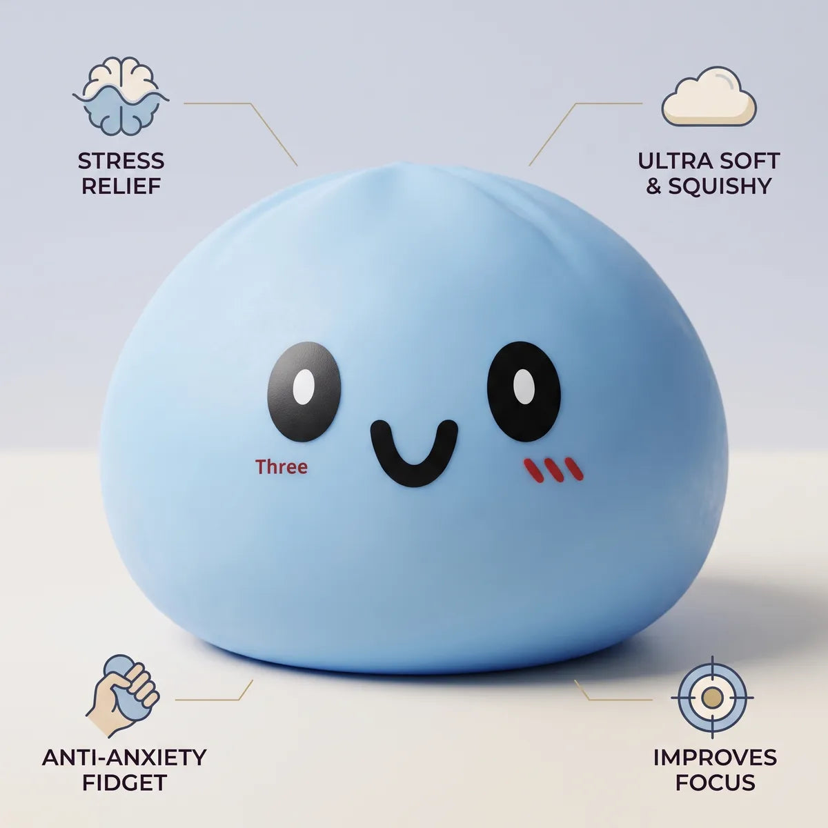 Jumbo Large Blue Dumpling Squishy - Image 5