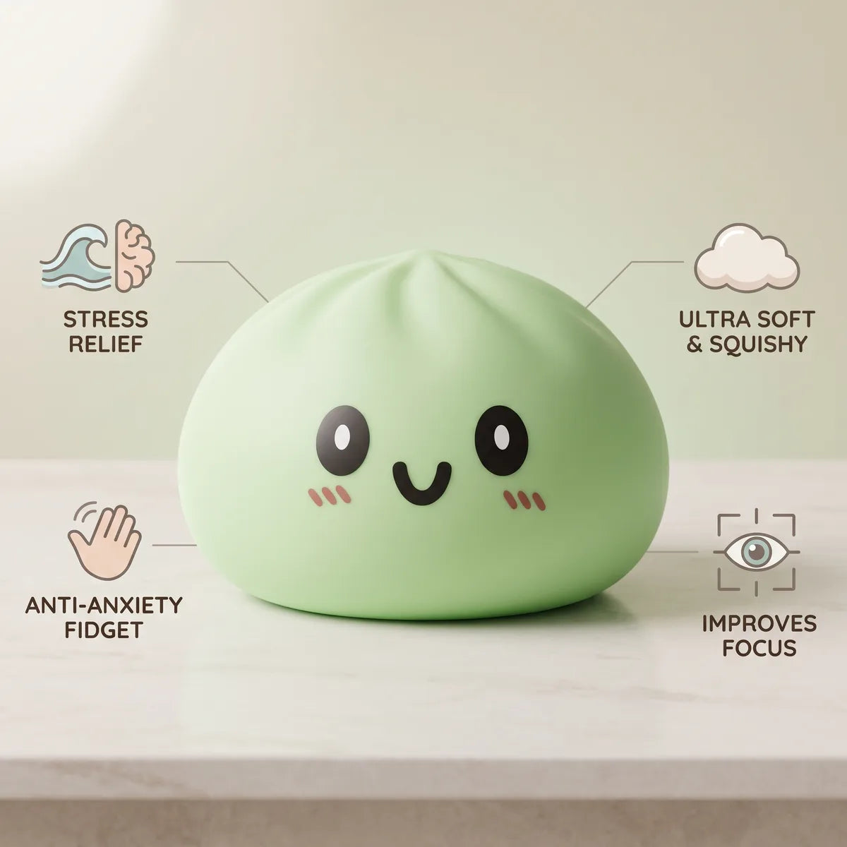 Jumbo Large Green Dumpling Squishy - Image 5