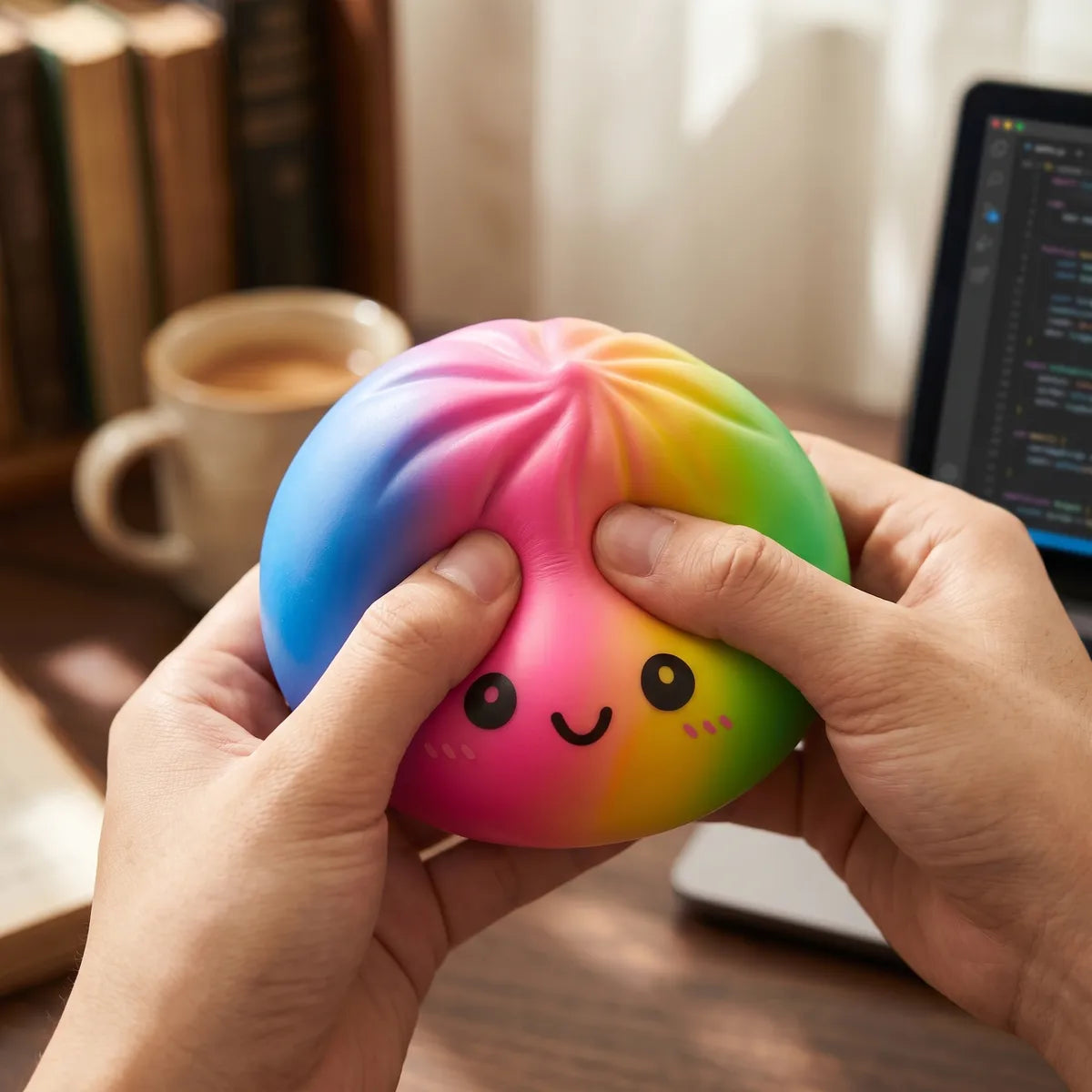 Colorful Large Rainbow Dumpling Squishy - Image 6