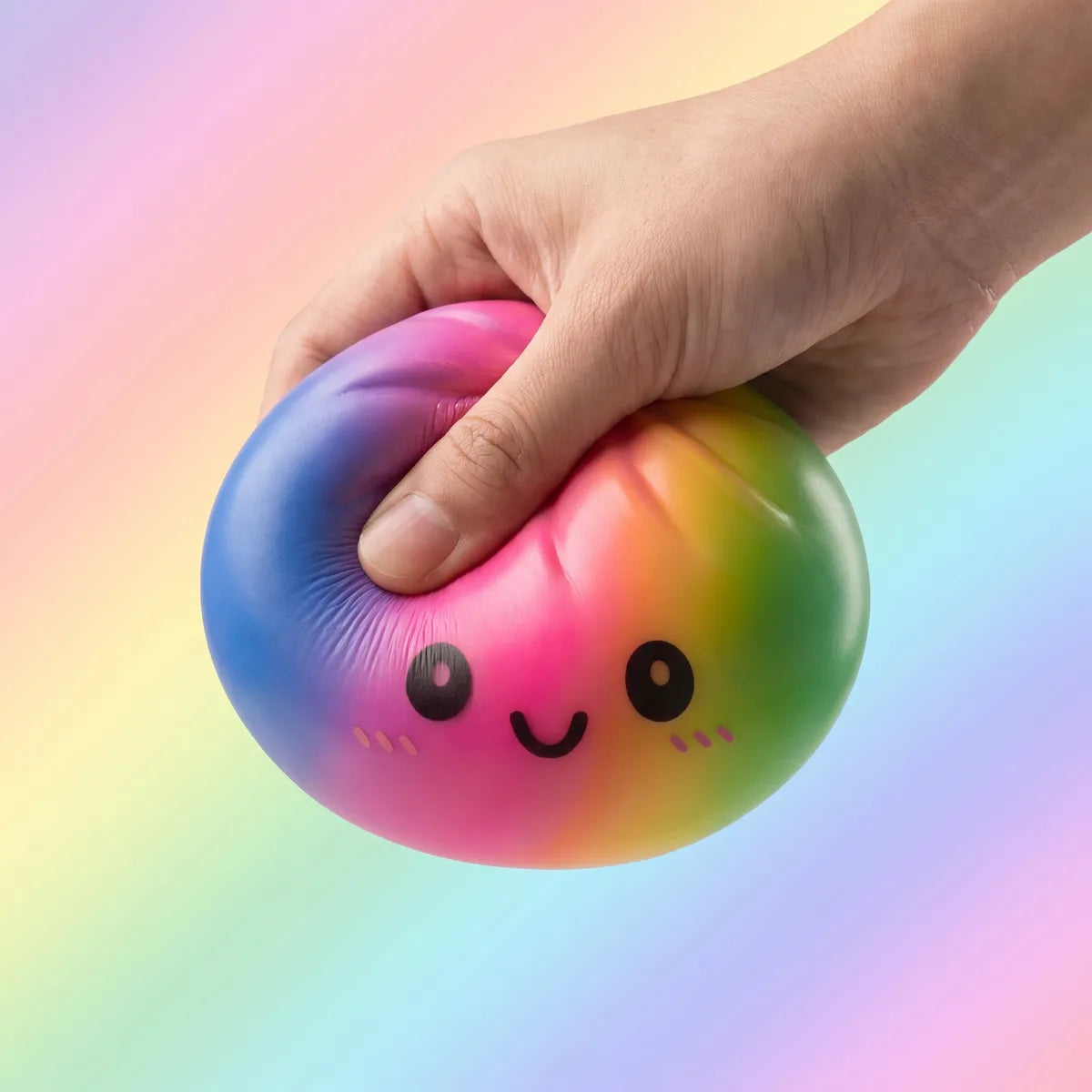 Colorful Large Rainbow Dumpling Squishy - Image 4