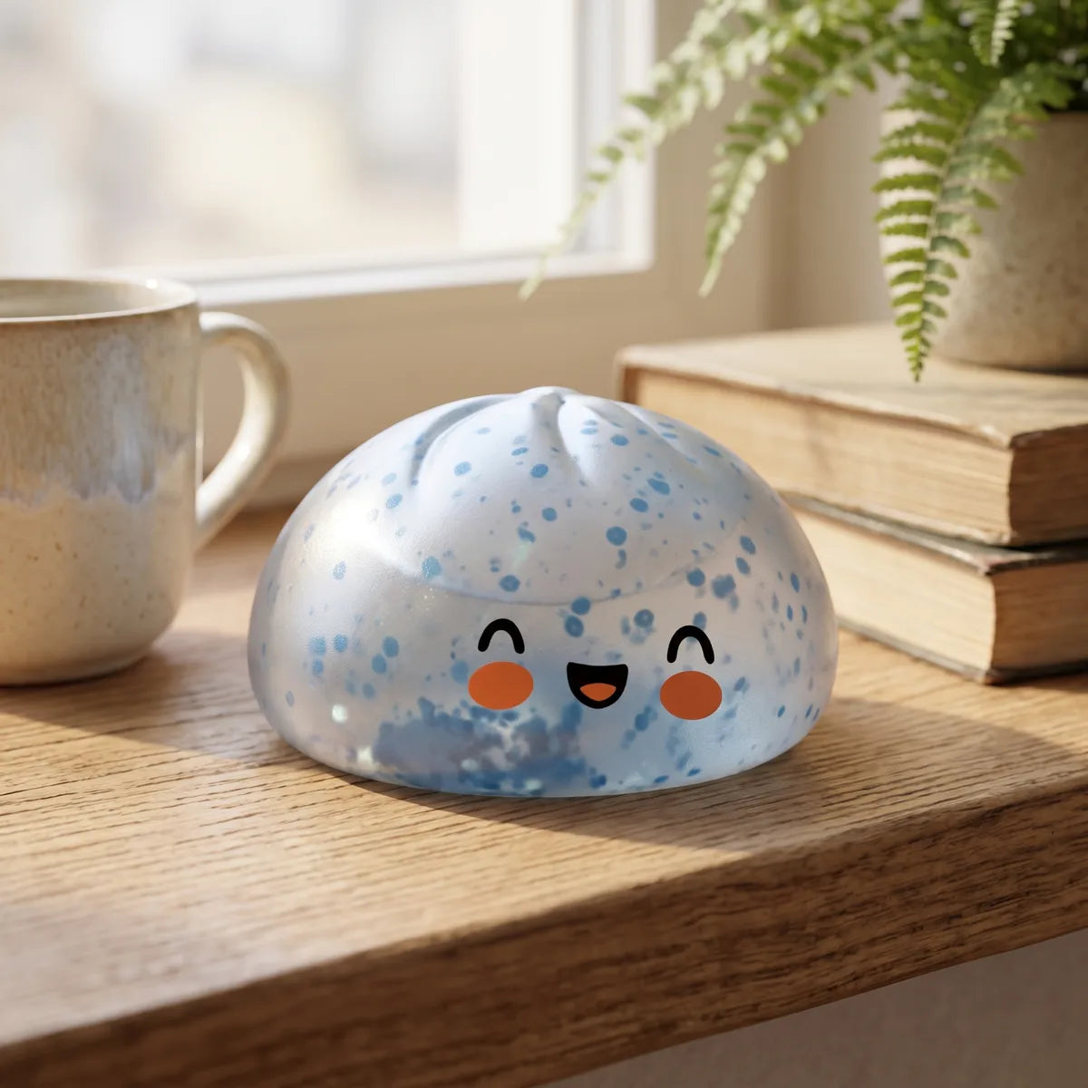 Icy Light Blue Sparkle Dumpling Squishy - Image 7