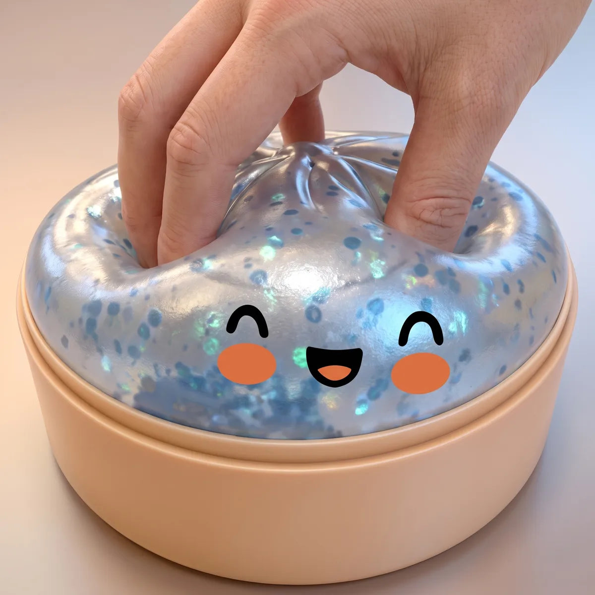 Icy Light Blue Sparkle Dumpling Squishy - Image 4