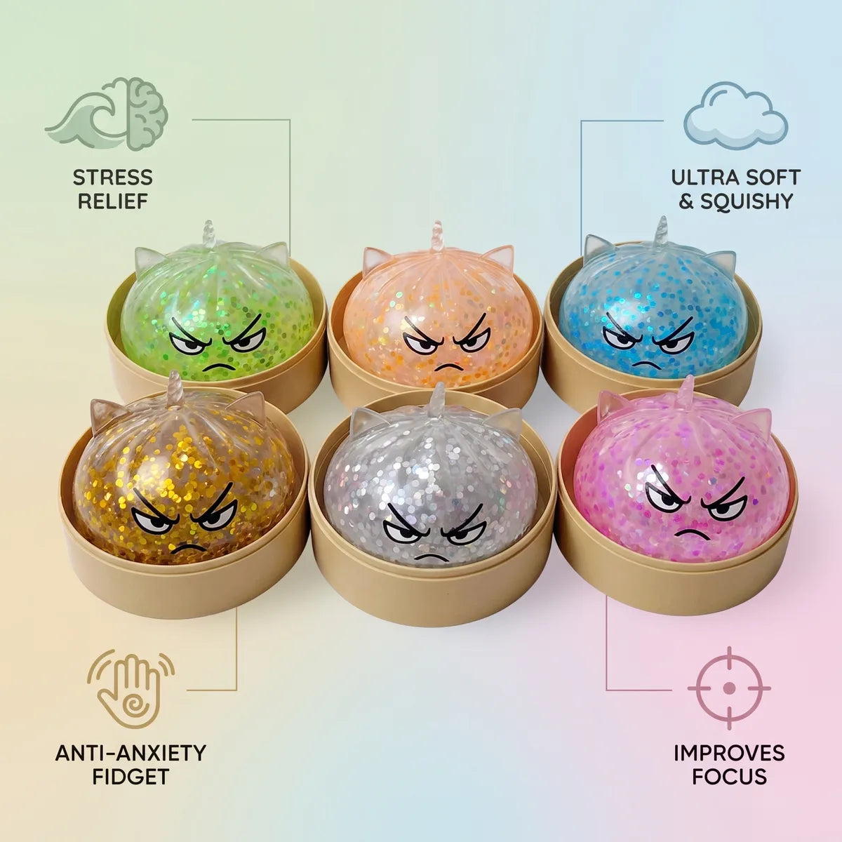 Magical Mystery Dumpling Squishy Rare Unicorn Glitter - Image 7