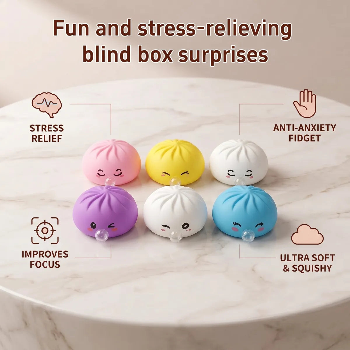 Mystery Dumpling Squishy Toys Bubble Blow - Image 7