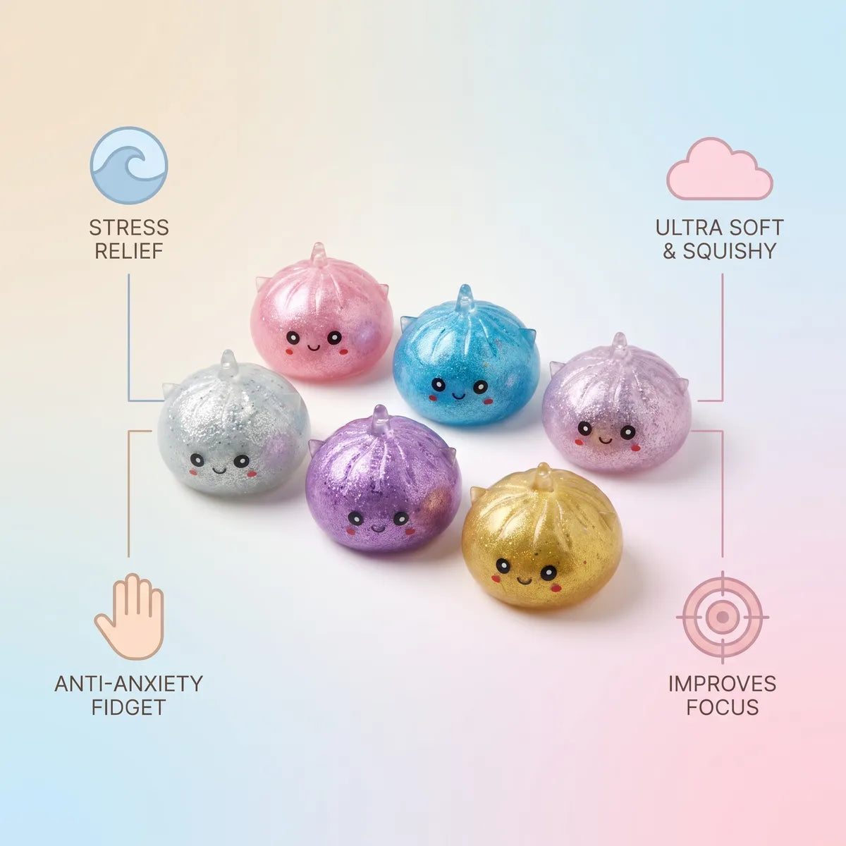 Sparkly Mystery Dumpling Squishy Unicorn Glitter - Image 7