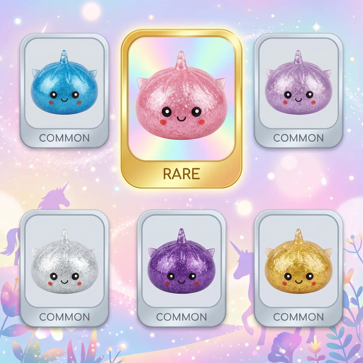 Sparkly Mystery Dumpling Squishy Unicorn Glitter - Image 2