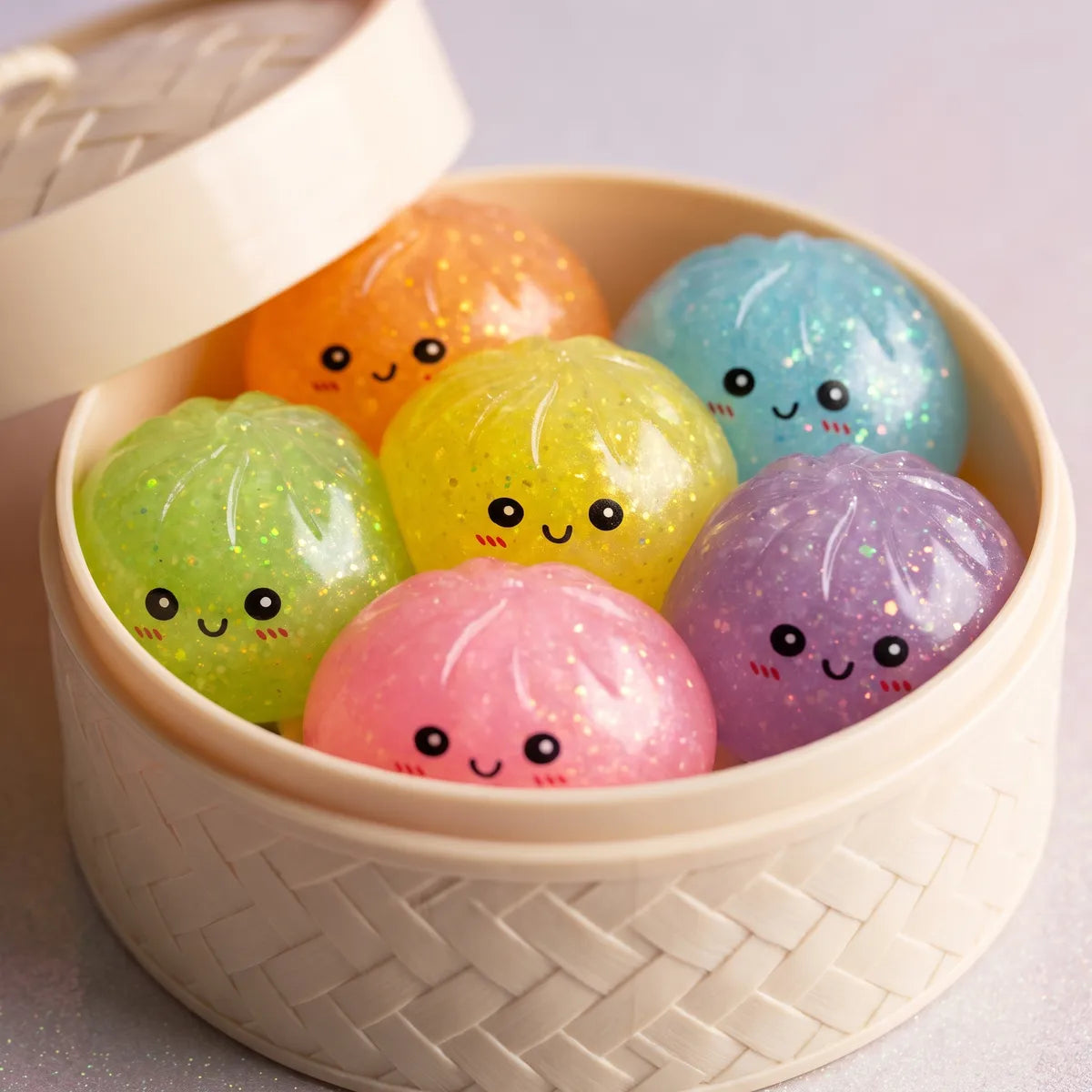 Mystery Glow In Dark Glitter Dumpling Squishy Blind Box - Image 3