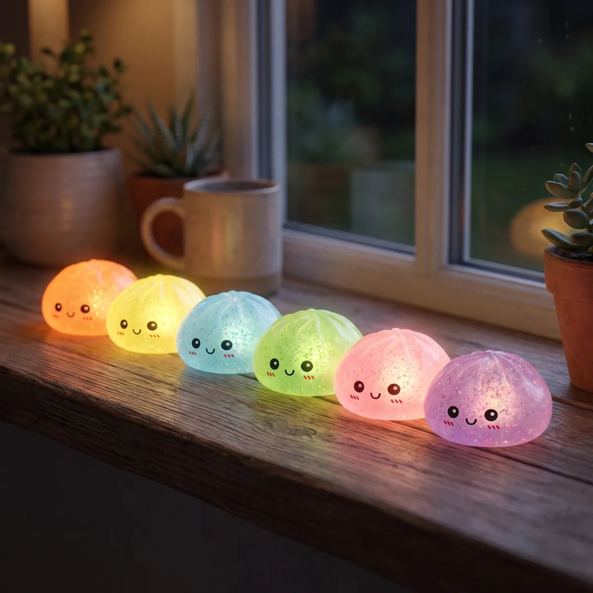 Mystery Glow In Dark Glitter Dumpling Squishy Blind Box - Image 9