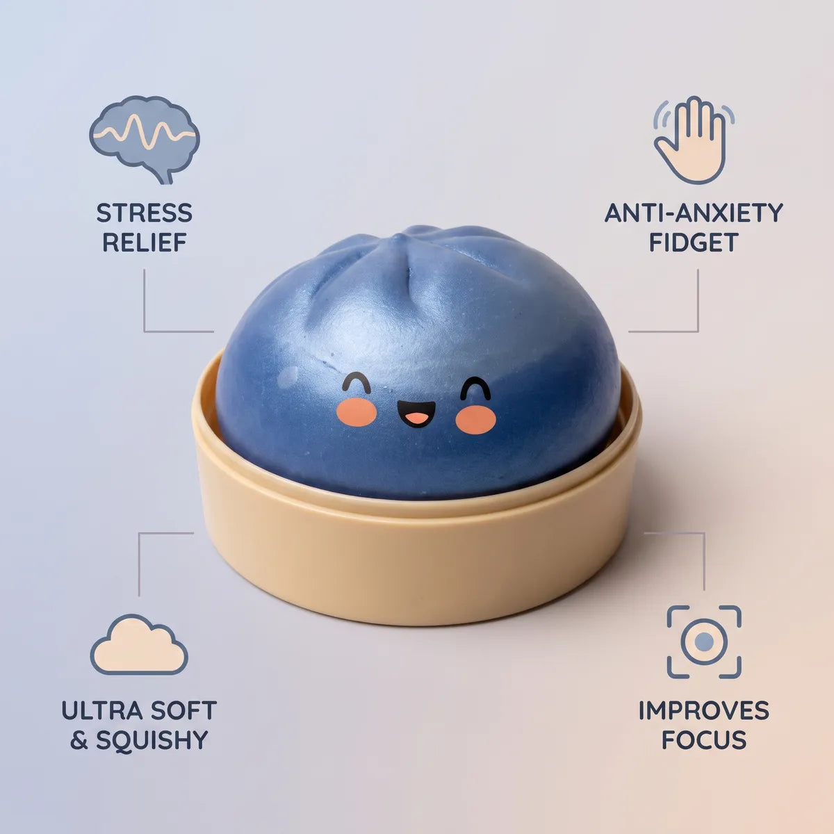 Midnight Navy Blue Dumpling Squishy - Image 6
