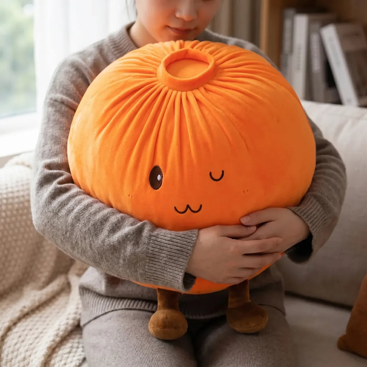 Sunset Orange Large Dumpling Squishy Toy - Image 4