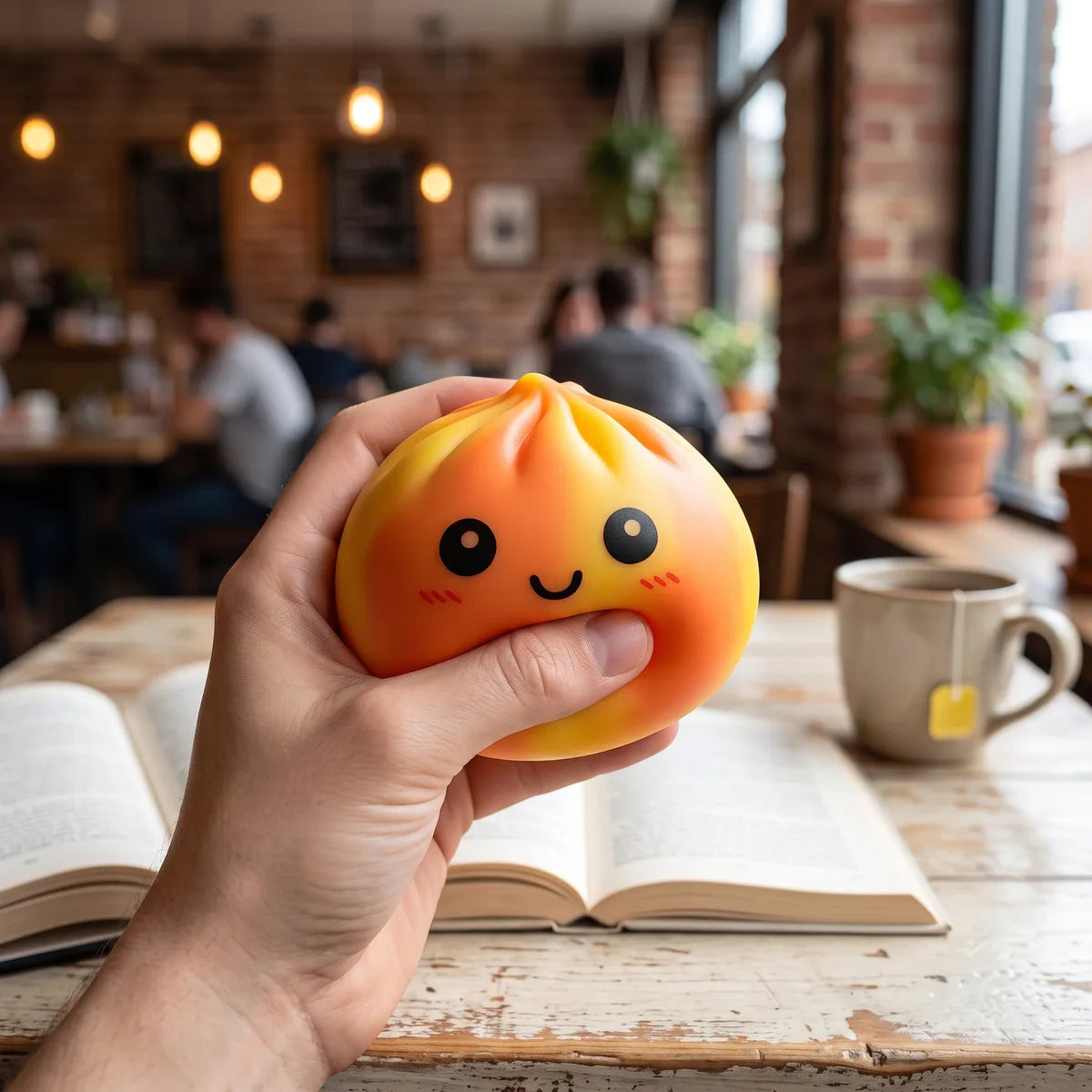 Sunset Orange Tie Dye Dumpling Squishy - Image 7