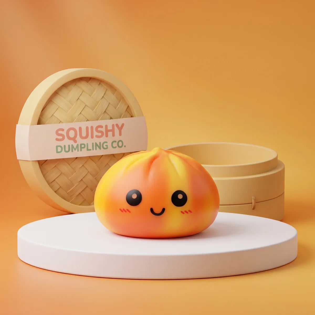 Sunset Orange Tie Dye Dumpling Squishy