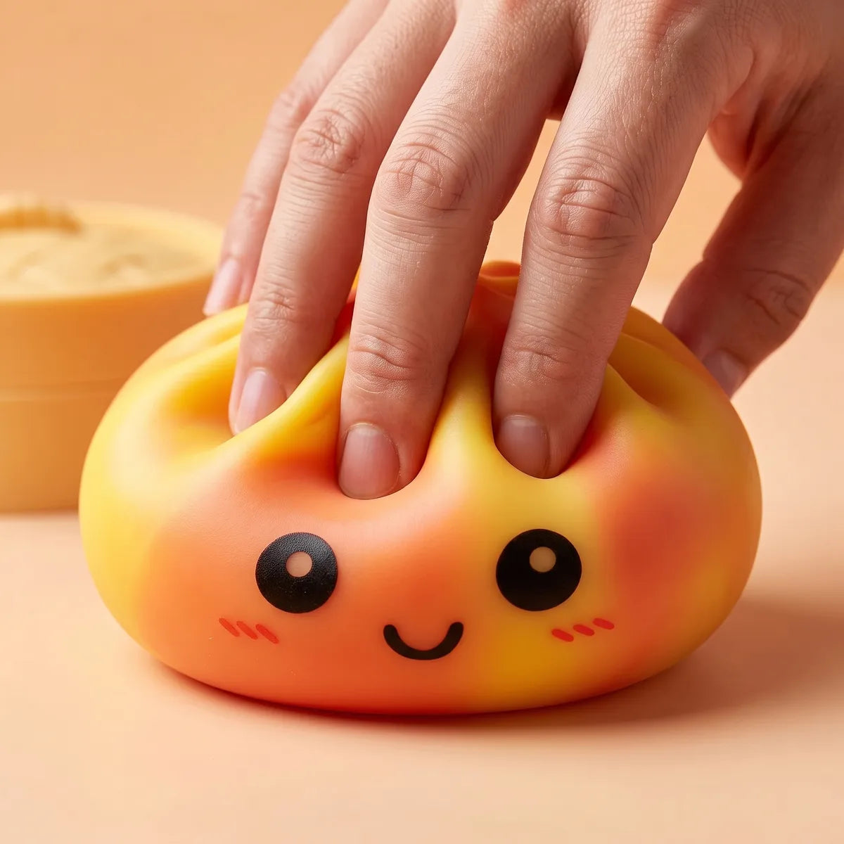 Sunset Orange Tie Dye Dumpling Squishy - Image 4