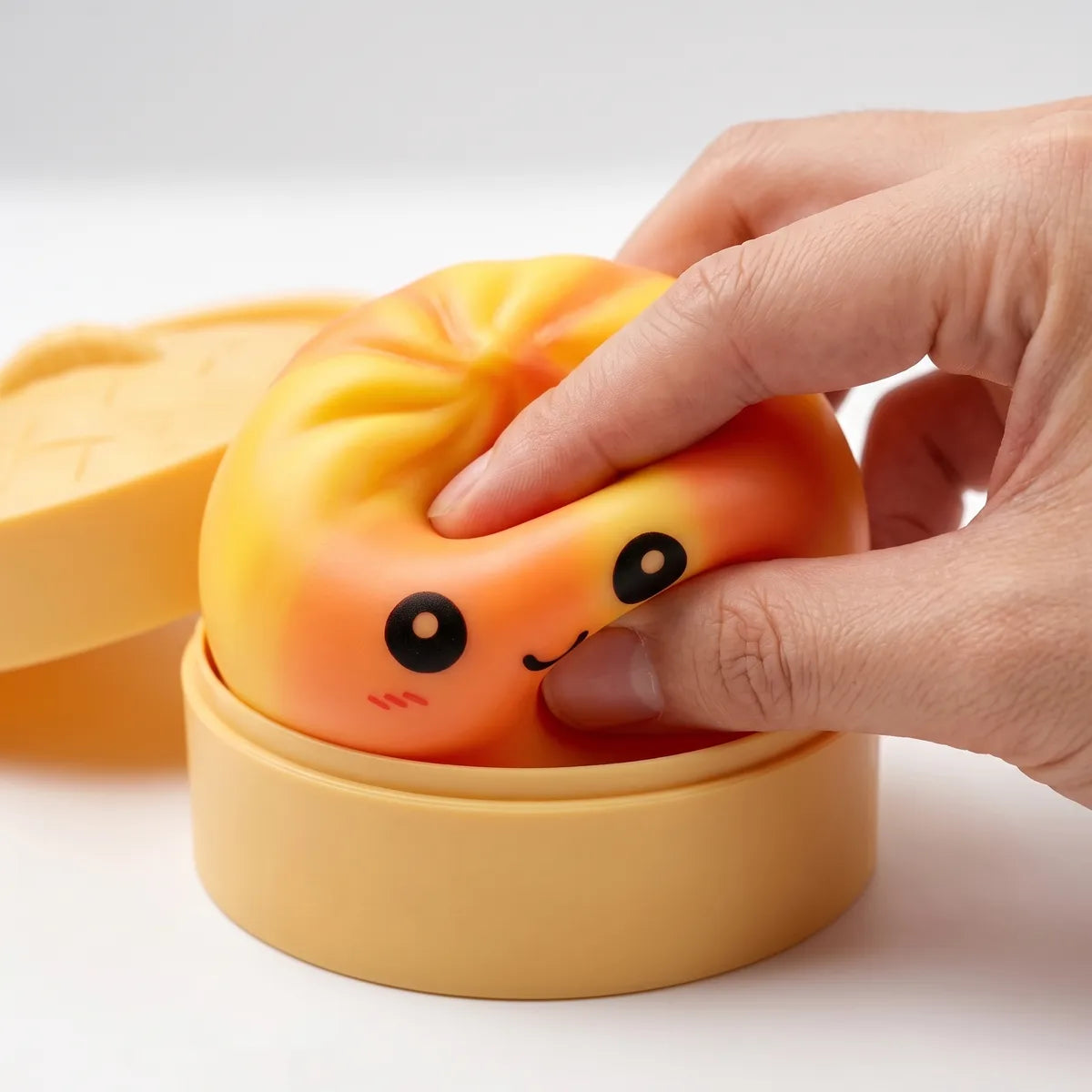 Sunset Orange Tie Dye Dumpling Squishy - Image 5