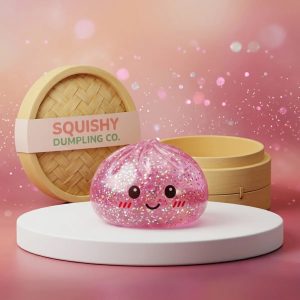 Kawaii Pink Glitter Dumpling Squishy