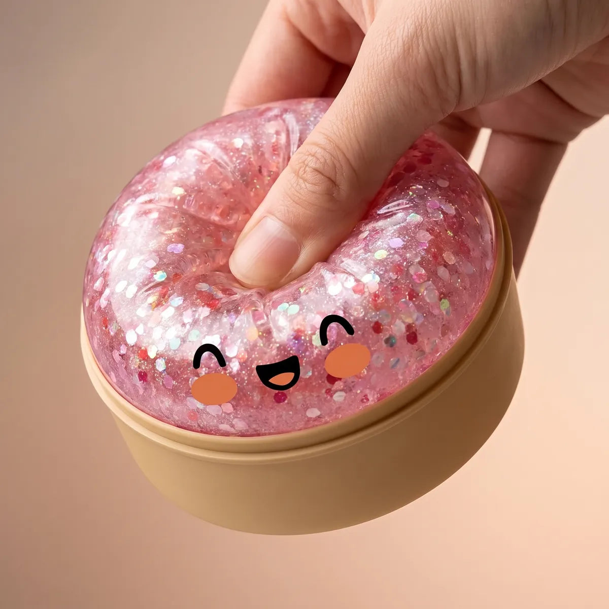 Bubblegum Pink Sparkle Dumpling Squishy - Image 5