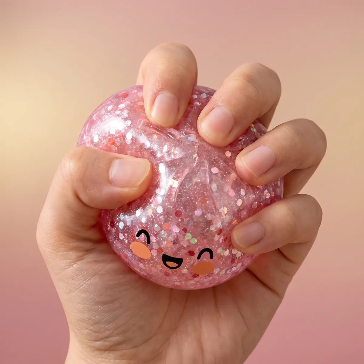 Bubblegum Pink Sparkle Dumpling Squishy - Image 4