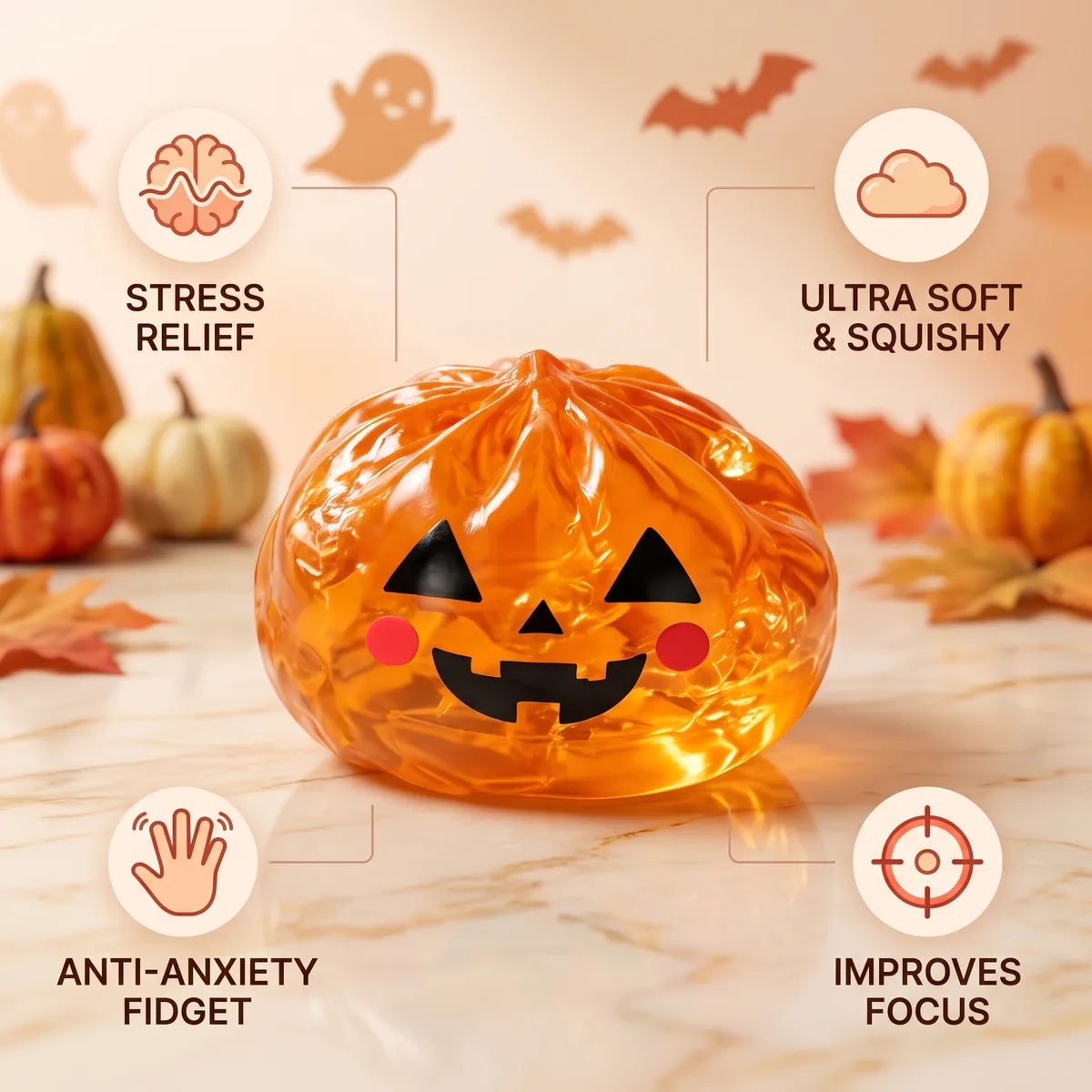 Glowing Pumpkin Halloween Dumpling Squishy - Image 6