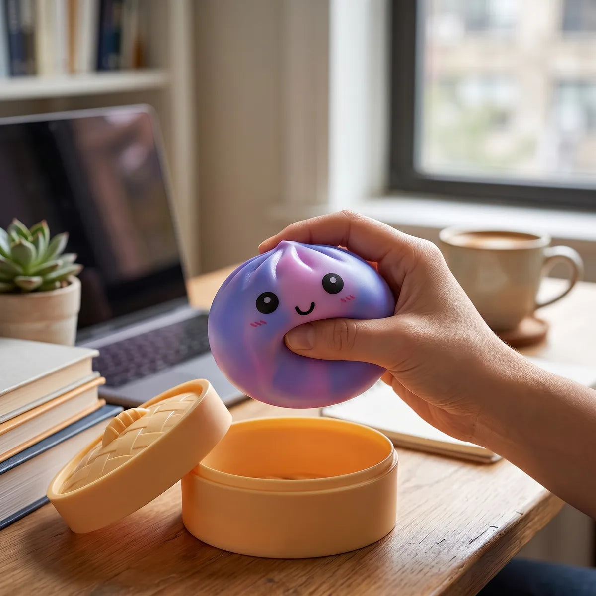 Dreamy Purple Tie Dye Dumpling Squishy - Image 7