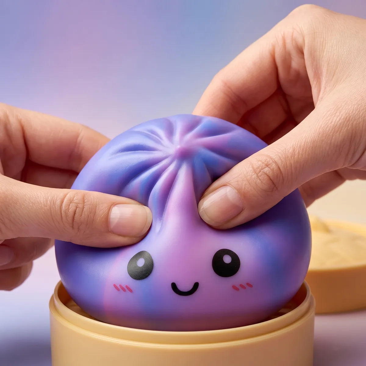Dreamy Purple Tie Dye Dumpling Squishy - Image 5